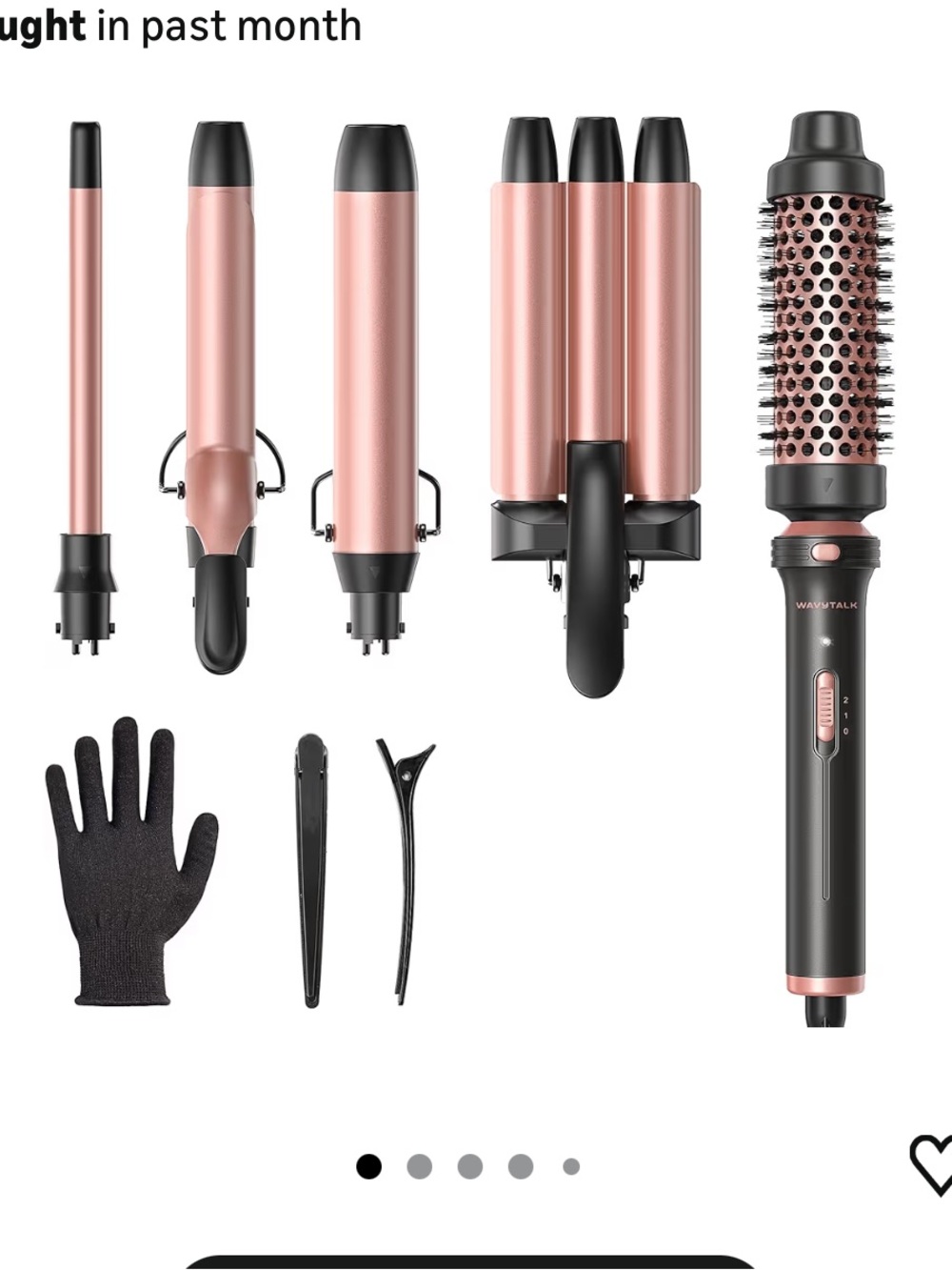 Multi-Head Hot Air Styling Brush Set - Rose Gold and Black